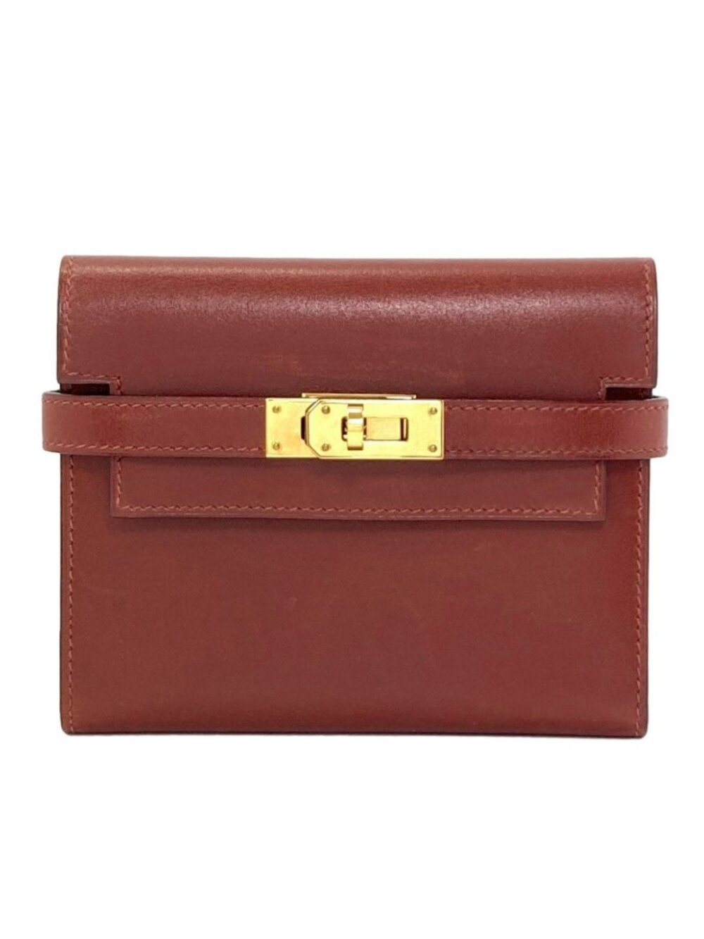 Hermes Kelly Compact Gold Bifold Wallet